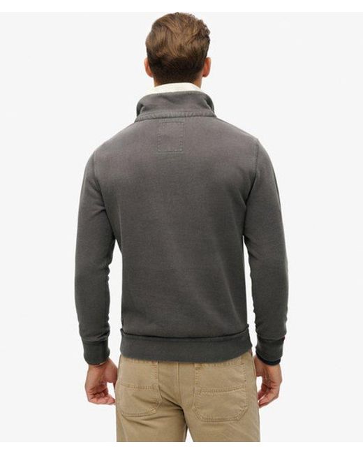 Superdry Gray & Co Vintage Athletic Half Button Sweatshirt for men