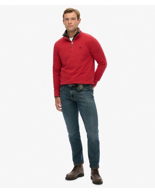 Superdry Red & Co Preppy Half Zip Jumper for men