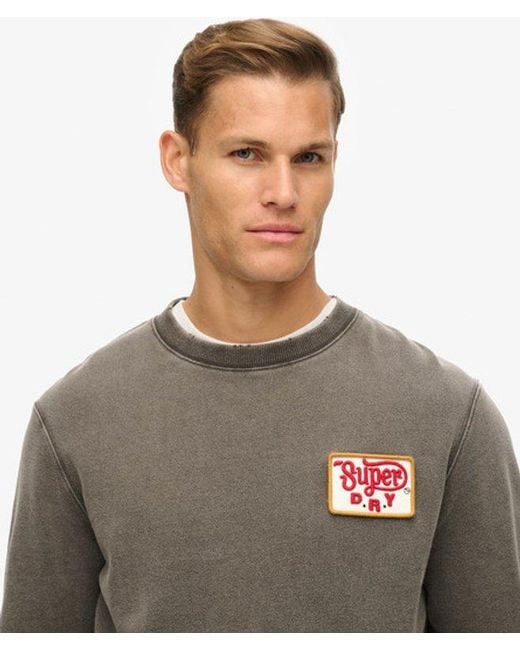 Superdry Gray & Co Mechanic Loose Fit Crew Sweatshirt for men