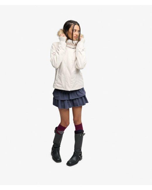Superdry Natural Bench X & Co Bench Faux Fur Hooded Windcheater Jacket