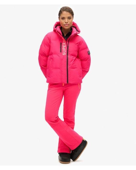 Superdry Red & Co Hooded Ski Boxy Puffer Jacket