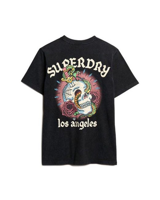 Superdry Black & Co Tattoo Graphic T-shirt for men