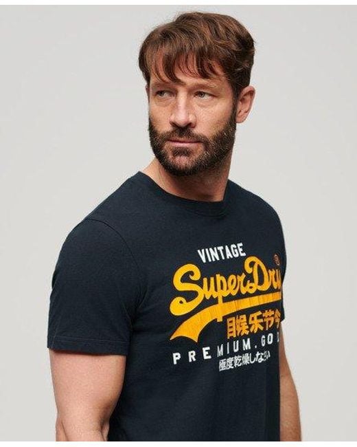 Superdry Blue Vintage Logo Duo T-shirt for men