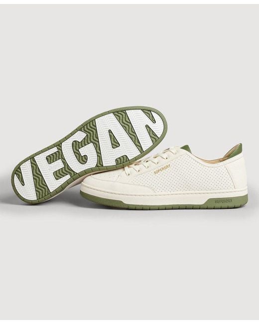 Superdry White Vintage Vegan Basket Low Top Trainers for men