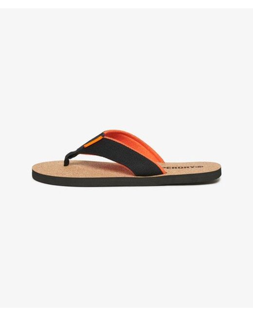 Superdry Black & Co Cork Graphic Flip Flops for men