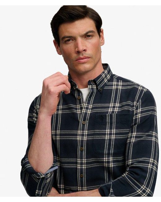 Superdry Blue & Co Long Sleeve Cotton Lumberjack Shirt for men