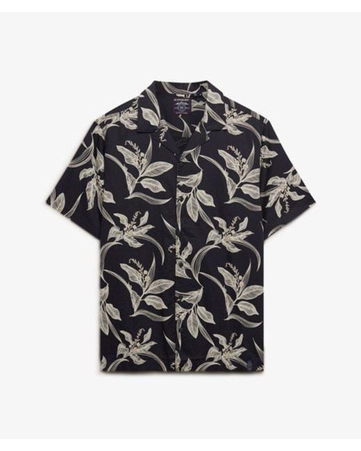 Superdry Black & Co Hawaiian Print Short Sleeve Shirt for men