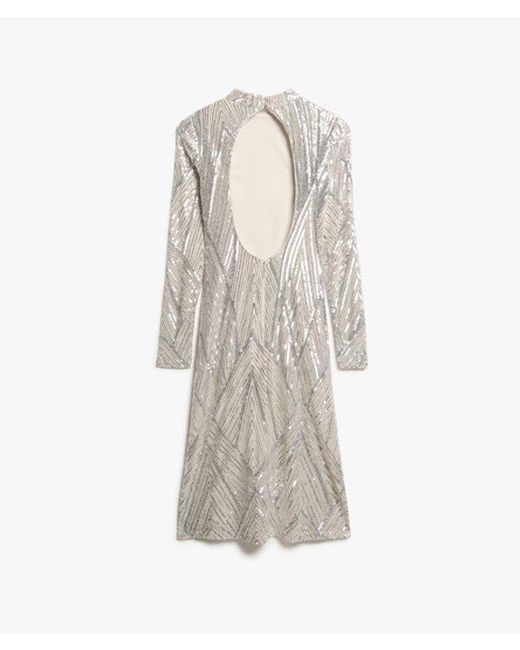 Superdry White & Co Open Back Long-sleeved Midi Dress