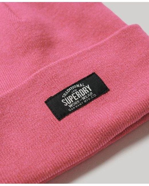 Superdry Pink Classic Knitted Beanie