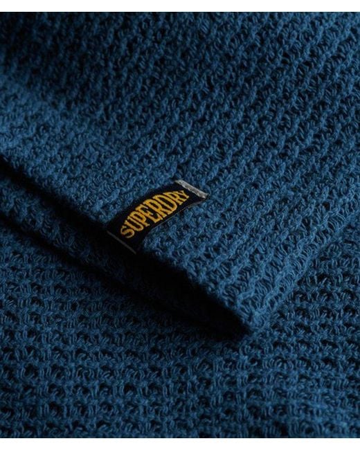 Superdry Blue Knitted Texture Shirt for men