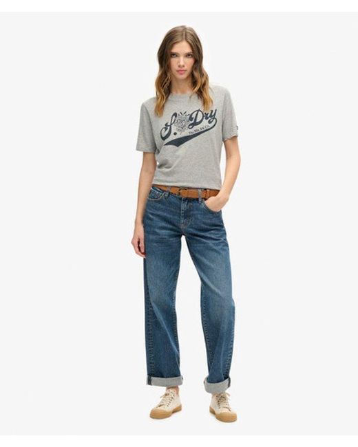 Superdry Gray & Co Slim Fit Graphic Print Cotton T-shirt