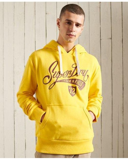 Superdry Metallic Collegiate Graphic Loopback Overhead Hoodie Nautical for men