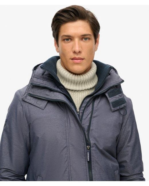 Superdry Blue Pop Zip Hood Arctic Sd-Windcheater Jacket for men