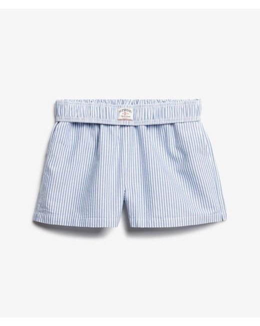 Superdry Blue & Co Organic Cotton Stripe Elasticated Shorts