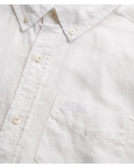 Superdry Natural & Co Cotton Linen Short Sleeve Shirt for men