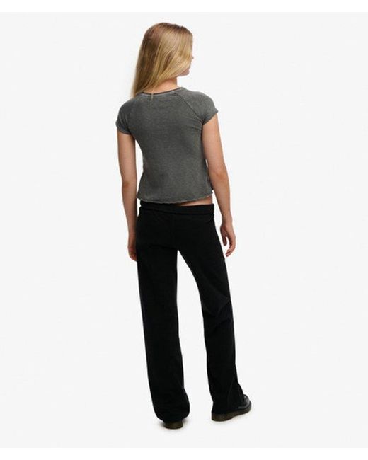 Superdry Black Athletic Essentials Fold Over Joggers