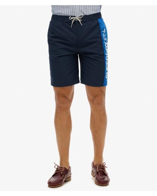 Superdry Blue & Co Sportswear Logo 19 Inch Recycled Boardshorts for men