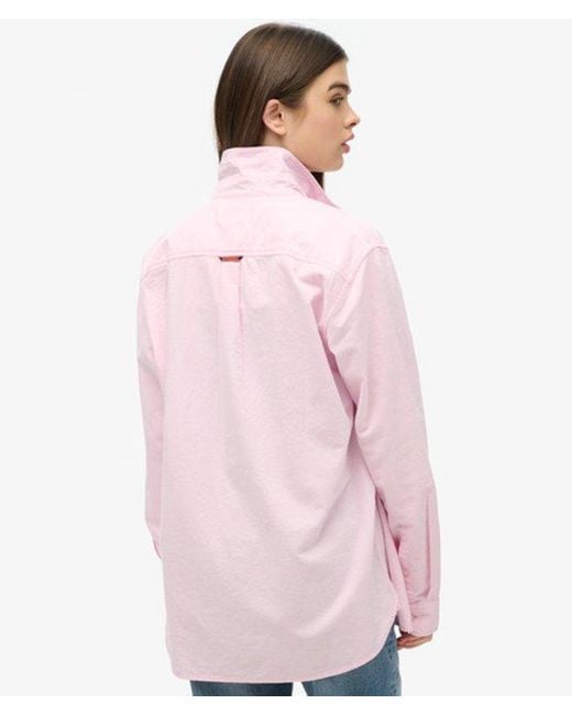 Superdry Pink & Co Long Sleeved Oxford Shirt