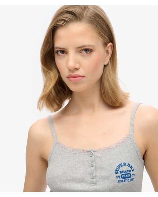 Athletic essentials button down cami top Superdry en coloris Green