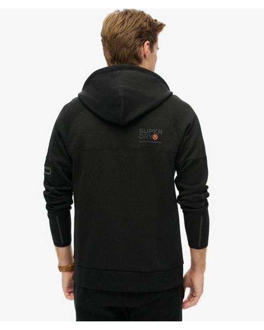 Superdry Black & Co Tech Logo Loose Zip Hoodie for men