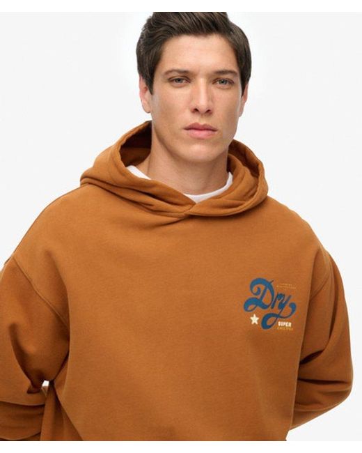 Superdry Brown & Co Tap Room Oversized Hoodie for men