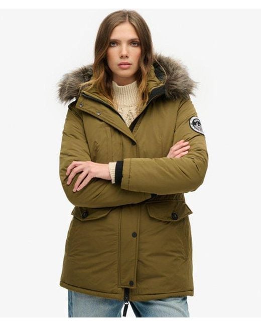 Superdry Green Ashley Everest Parka Coat