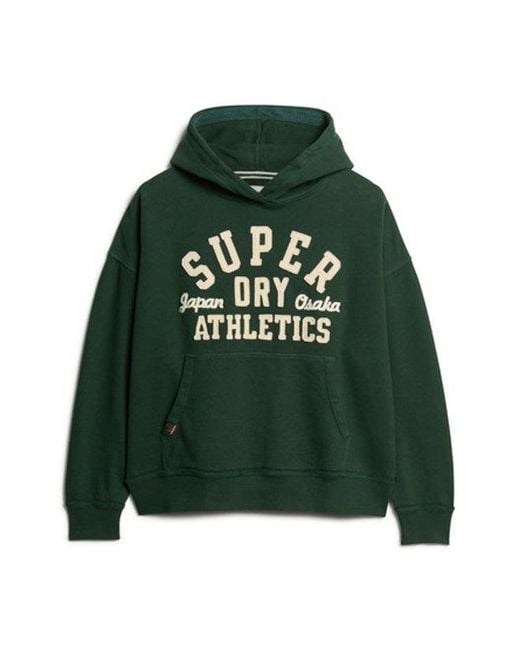 Superdry Green & Co Athletic Essentials Applique Oversized Hoodie