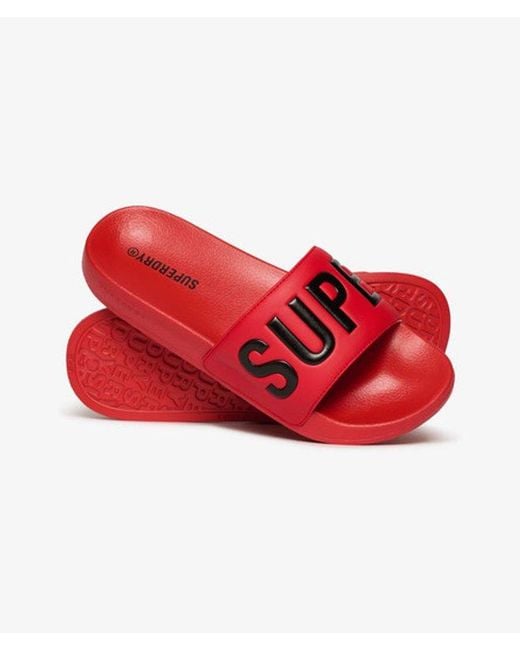 Superdry Red & Co Core Graphic Pool Sliders for men