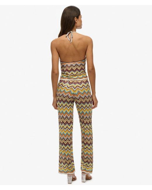 Superdry Metallic & Co Zigzag Knit Wide Trousers