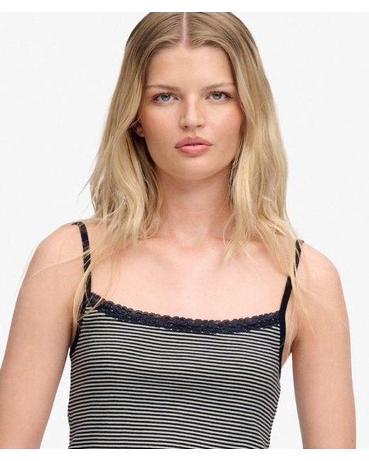 Superdry Blue & Co Athletic Essential Lace Cami Top
