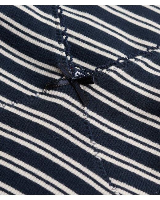 Superdry White & Co Stripe Ribbed Jersey Mini Dress