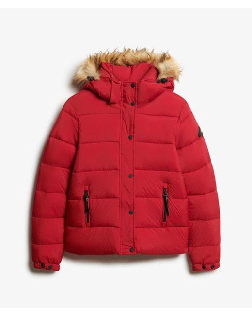 Superdry Red Hooded Mid Layer Short Jacket