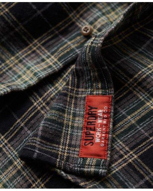Superdry Brown Long Sleeve Cotton Lumberjack Shirt for men