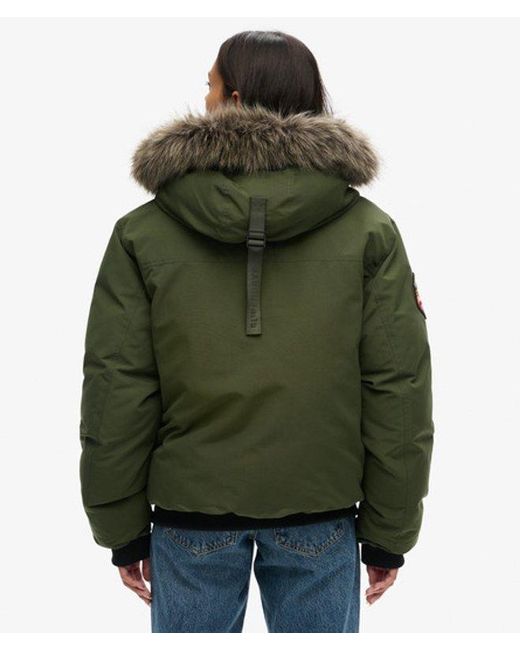 Superdry Green Classic Oversized Everest Faux Fur Bomber Jacket