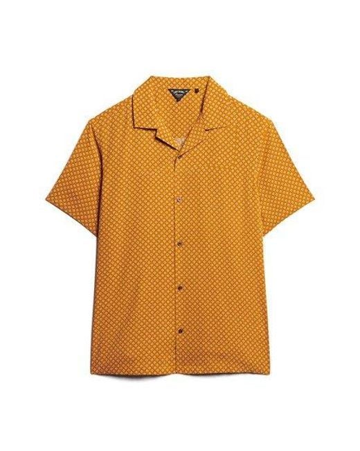 Chemise à manches courtes revere 70s Superdry pour homme en coloris Orange