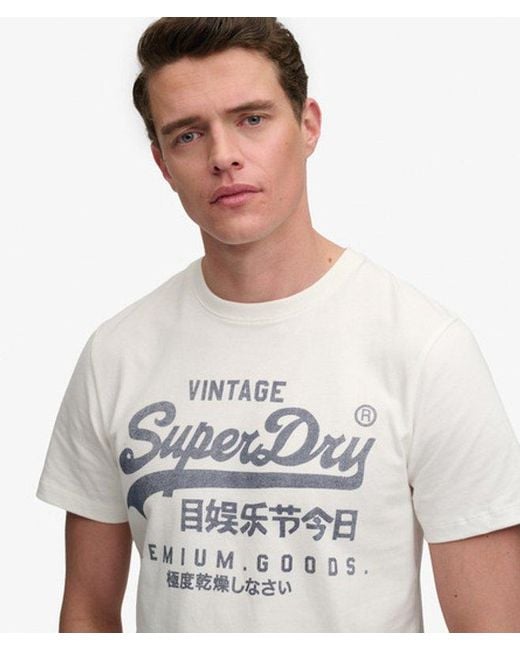 Superdry White Vintage Logo Classic T-Shirt for men