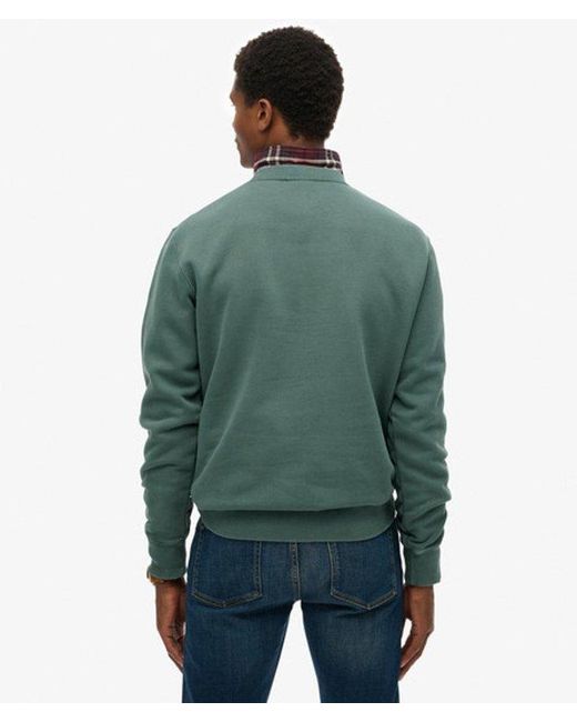 Homme Sweat Ras Du Cou Micro Logo Taille Superdry pour homme en coloris Green