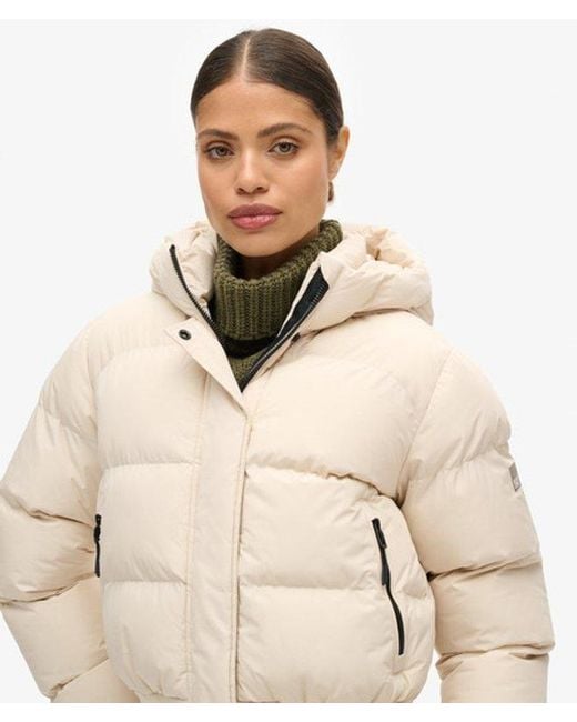 Superdry Natural & Co Hooded Sports Puffer Bomber Jacket