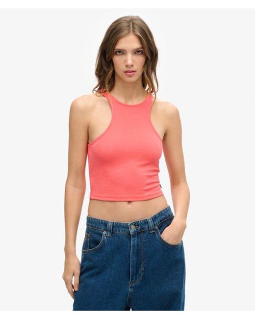 Superdry Red & Co Studios Jersey Racer Tank Top