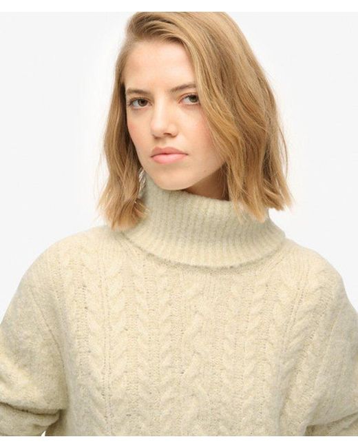 Superdry Gray & Co Cable Roll Neck Jumper