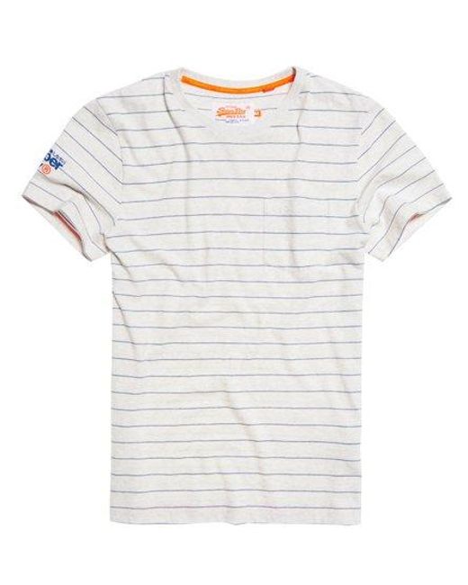Superdry White Dartmouth Stripe Pocket T-Shirt Heather/Dartmouth for men