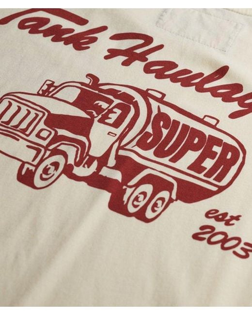 Superdry Trade Tools Oversized T-shirt in het Natural voor heren