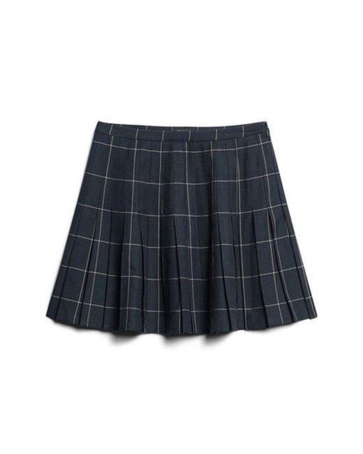 Superdry Blue & Co Vintage Pleated Mini Skirt