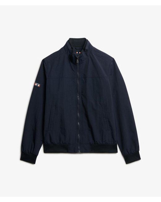 Superdry Blue Oversized Nylon Harrington Jacket