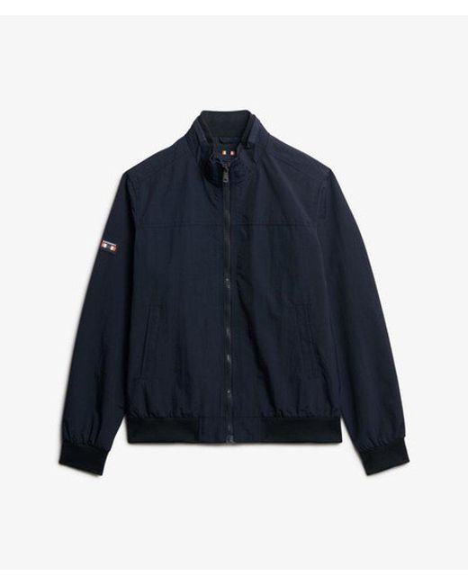 Superdry Blue Nylon Harrington Jacket for men