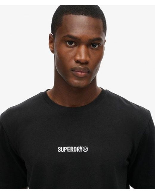 Superdry Black & Co Micro Logo Graphic Loose T-shirt for men