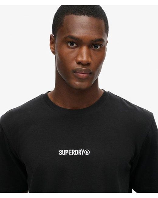 Superdry Black & Co Micro Logo Graphic Loose T-shirt for men