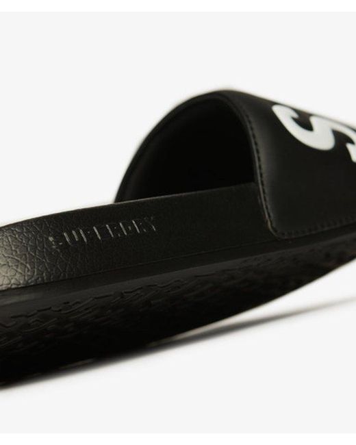Superdry Black & Co Core Graphic Pool Sliders for men