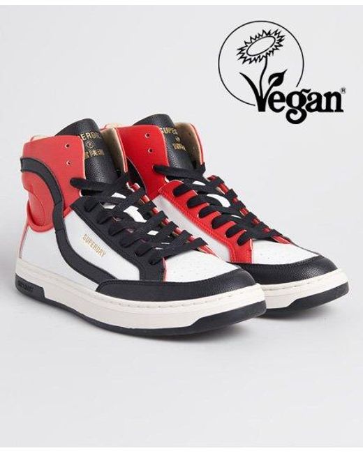 Superdry Vegan Basket Lux Trainers in Red (White) for Men - Lyst