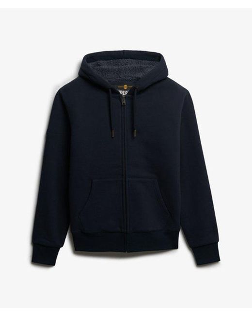 Superdry Blue & Co Borg Lined Zip Hoodie for men